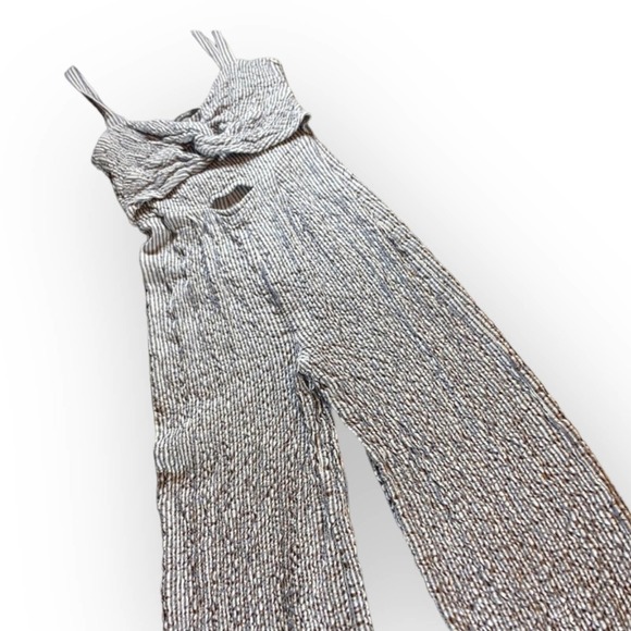 ZARA Basic Striped Jumpsuit Blue and White Size M - Picture 5 of 12